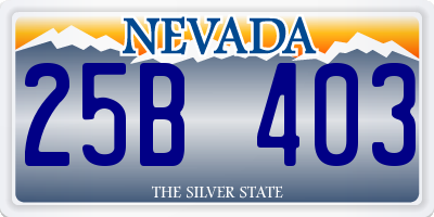NV license plate 25B403