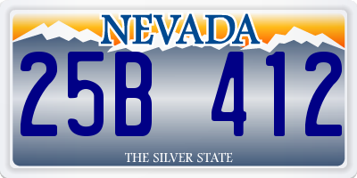 NV license plate 25B412