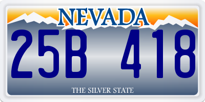 NV license plate 25B418