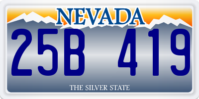 NV license plate 25B419