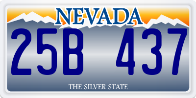 NV license plate 25B437