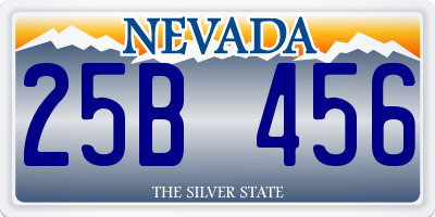 NV license plate 25B456