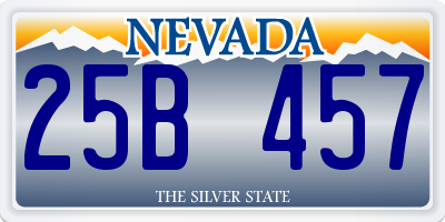 NV license plate 25B457