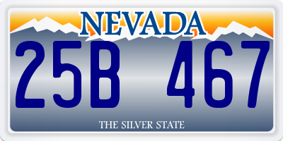 NV license plate 25B467