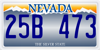 NV license plate 25B473