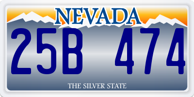 NV license plate 25B474
