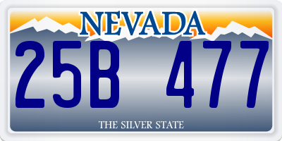 NV license plate 25B477