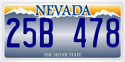 NV license plate 25B478
