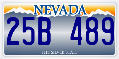 NV license plate 25B489