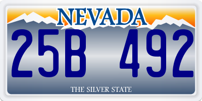 NV license plate 25B492