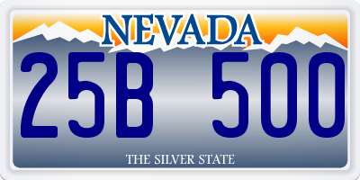 NV license plate 25B500