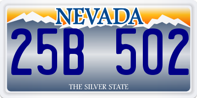 NV license plate 25B502