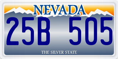NV license plate 25B505