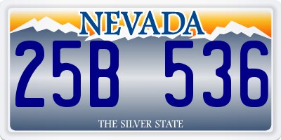 NV license plate 25B536