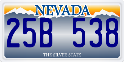 NV license plate 25B538