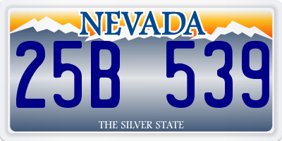 NV license plate 25B539
