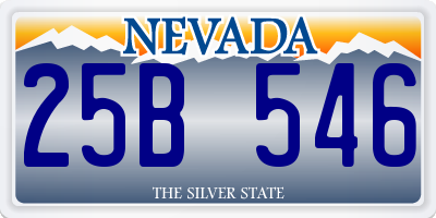 NV license plate 25B546