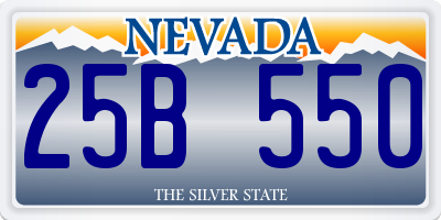 NV license plate 25B550