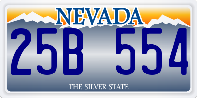 NV license plate 25B554