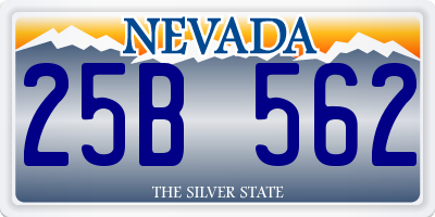 NV license plate 25B562