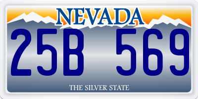 NV license plate 25B569