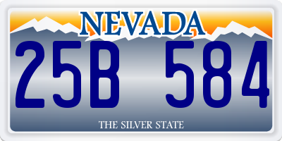 NV license plate 25B584