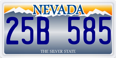 NV license plate 25B585