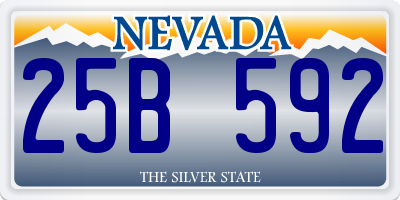 NV license plate 25B592