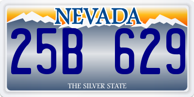 NV license plate 25B629