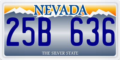 NV license plate 25B636