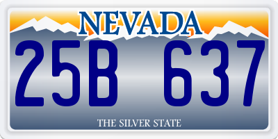 NV license plate 25B637