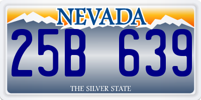 NV license plate 25B639