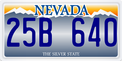 NV license plate 25B640