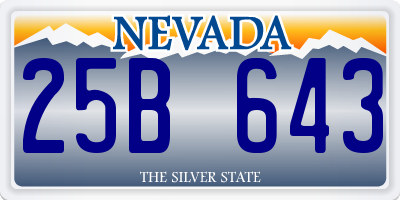 NV license plate 25B643