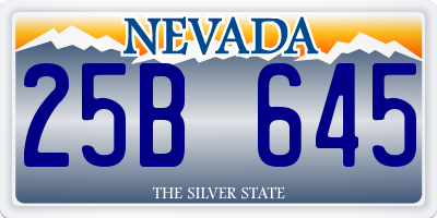 NV license plate 25B645