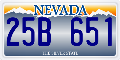 NV license plate 25B651