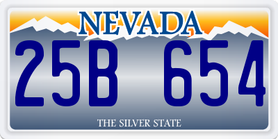 NV license plate 25B654