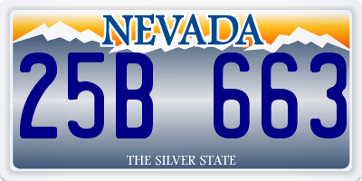 NV license plate 25B663