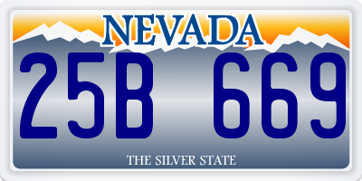 NV license plate 25B669