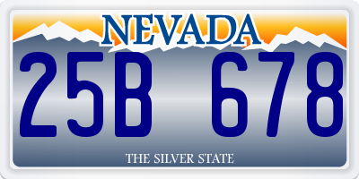 NV license plate 25B678