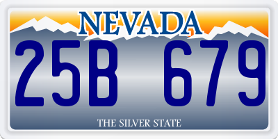 NV license plate 25B679