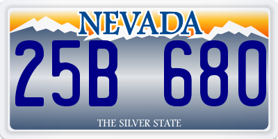 NV license plate 25B680