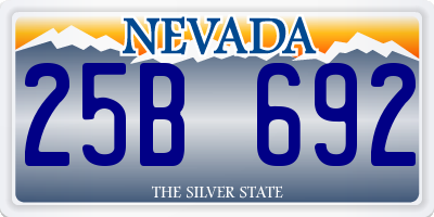 NV license plate 25B692