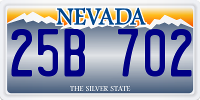 NV license plate 25B702