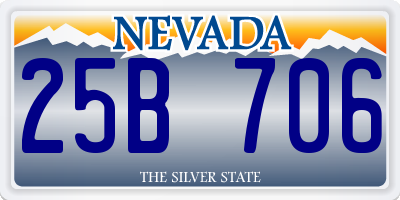 NV license plate 25B706