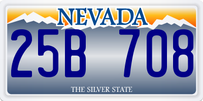 NV license plate 25B708