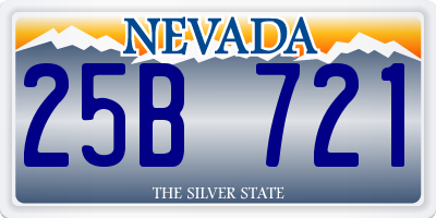 NV license plate 25B721