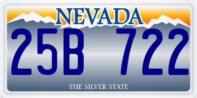 NV license plate 25B722