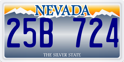 NV license plate 25B724