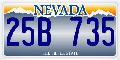 NV license plate 25B735